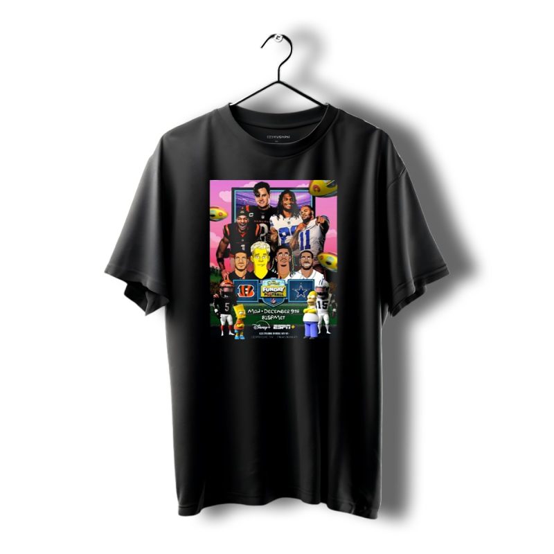 Cincinnati Bengals Vs Dallas Cowboys The Simpsons Funday Football Monday Night T Shirt 1 T Shirt 1 1