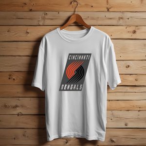 Cincinnati Bengals x Portland Trail Blazers Mashup Logo NFL NBA T-Shirt