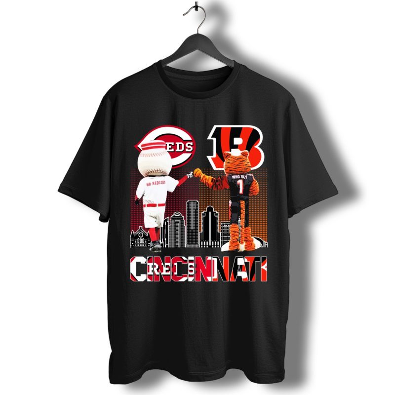 Cincinnati Reds And Cincinnati Bengals City Skyline T Shirt T Shirt 1
