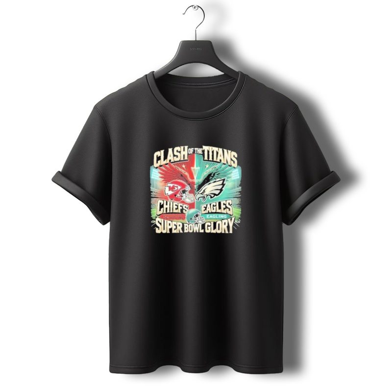 Clash Of The Titans Chiefs Soaring Eagles Super Bowl Glory T Shirt T Shirt 0 1