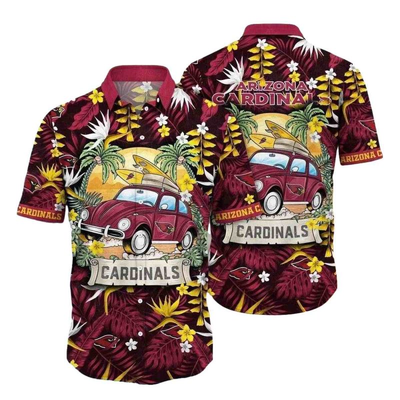 Classic Car Tropical Tour Edition Arizona Cardinals Hawaiian Shirt Mens 1