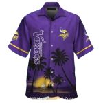 Classic Purple Palm Sunset Minnesota Vikings Aloha Shirt