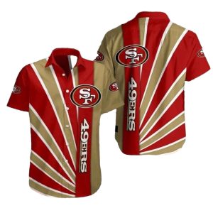 Classic Stripe 49ers Gold Rush Design Hawaiian Shirt