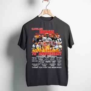 Cleveland Browns 76th Anniversary 1946 2022 Signatures T-Shirt
