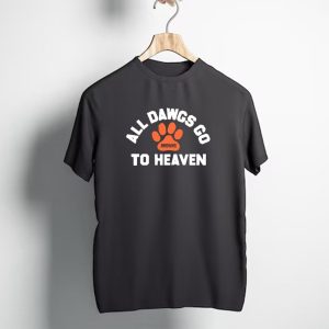 Cleveland Browns All Dawgs Go To Heaven Browns Paw Prints T-Shirt
