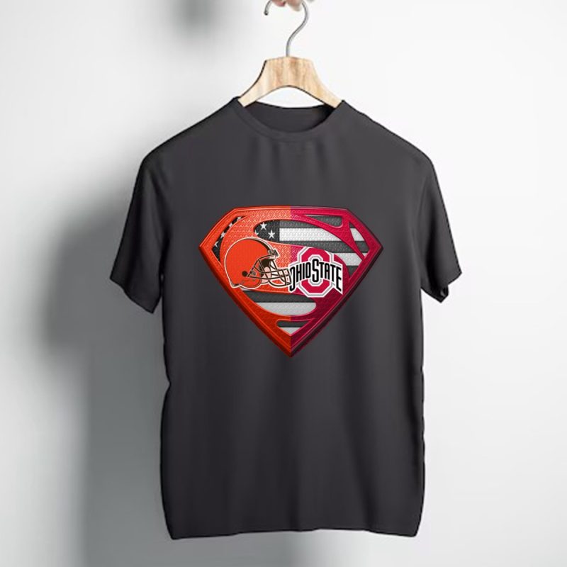 Cleveland Browns And Ohio State Buckeyes Superman T Shirt T Shirt 1