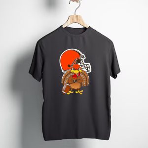 Cleveland Browns Angry Thanksgiving Turkey Football Helmet T-Shirt