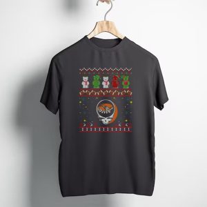 Cleveland Browns Bears Grateful Dead Christmas Football Skulls T-Shirt