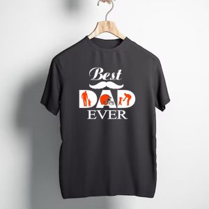 Cleveland Browns Best Dad Ever Fathers Day Fan Silhouette T-Shirt