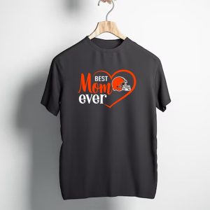 Cleveland Browns Best Mom Ever Heart Helmet T-Shirt
