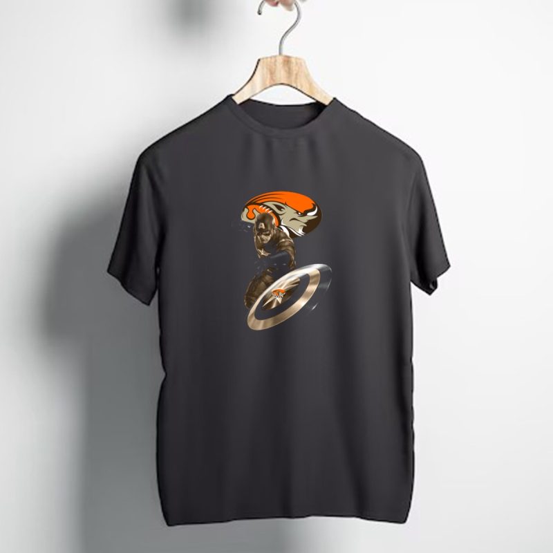 Cleveland Browns Captain America Browns Logo Shield T Shirt 1 T Shirt 1