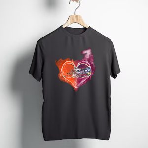 Cleveland Browns Cavaliers Heart Flame T-Shirt