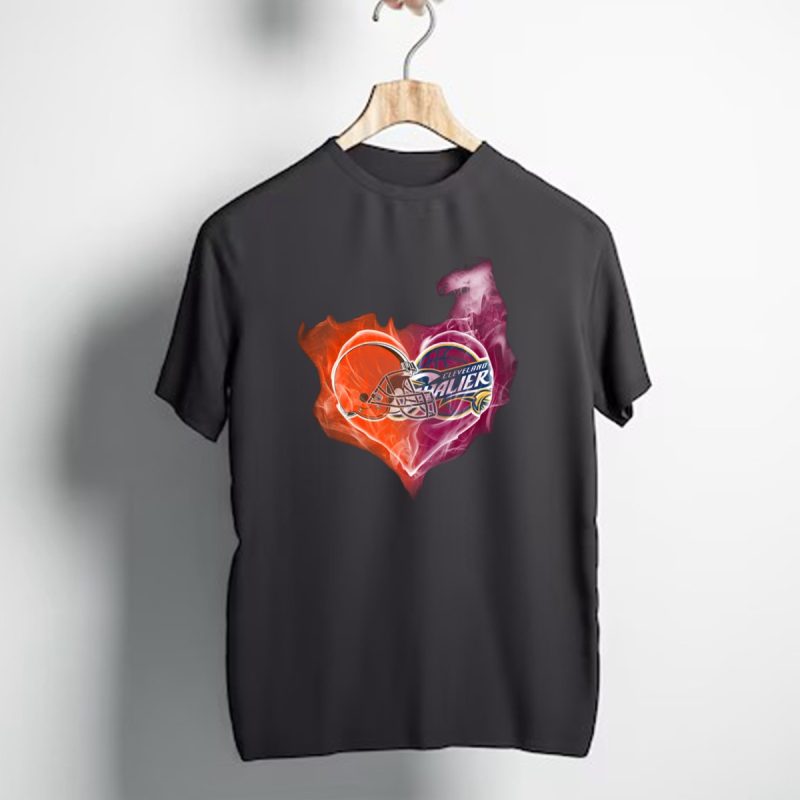 Cleveland Browns Cavaliers Heart Flame T Shirt 1 T Shirt 1