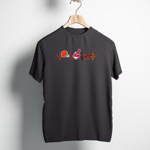 Cleveland Browns Chief Wahoo Vt Hokies Heartbeat T-Shirt