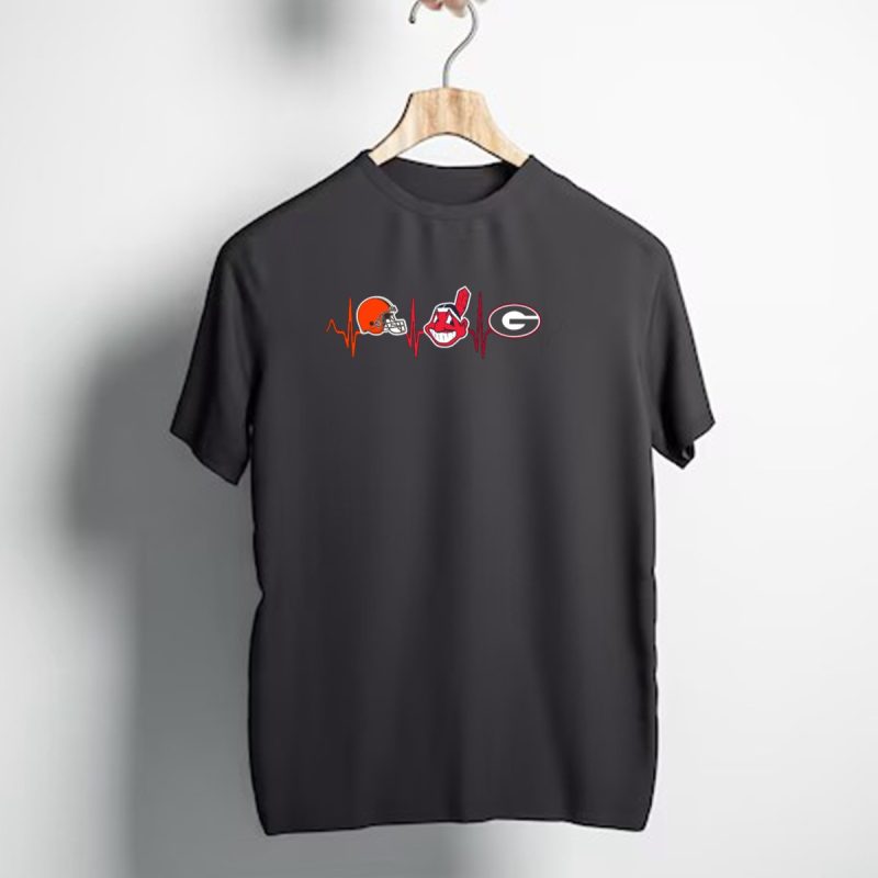 Cleveland Browns Cleveland Indians Georgia Bulldogs Logos T Shirt 1 T Shirt 1