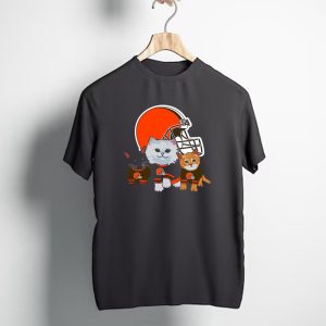 Cleveland Browns Cute Cats Football Helmet Trio T-Shirt