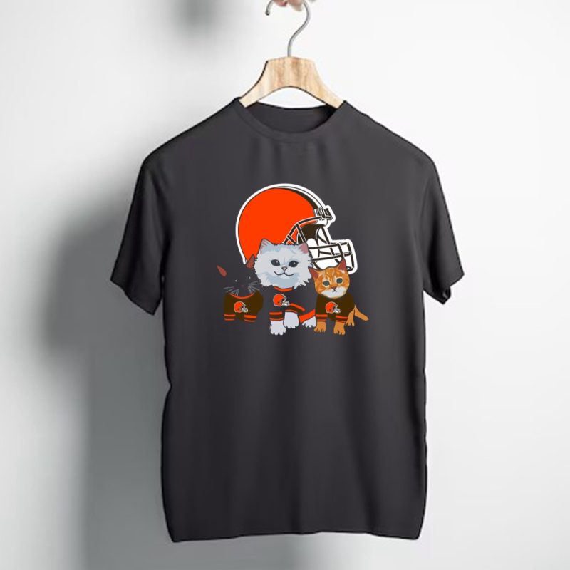 Cleveland Browns Cute Cats Football Helmet Trio T Shirt 1 T Shirt 1
