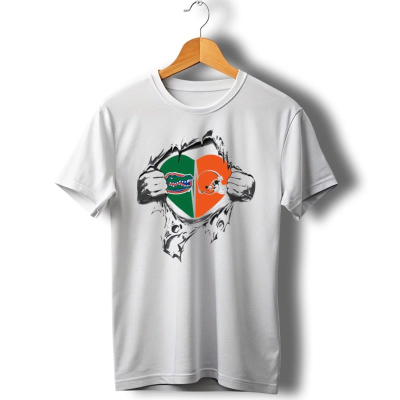 Cleveland Browns Florida Gators Heart Burst T Shirt 1 T Shirt 1