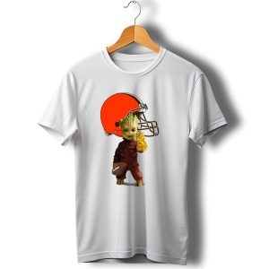 Cleveland Browns Football Groot and Infinity Gauntlet T-Shirt