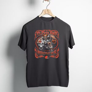 Cleveland Browns Football Player Skull Helmet T-Shirt
