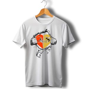 Cleveland Browns Georgia Tech Yellow Jackets Heart Logo Fusion T-Shirt