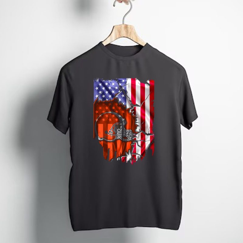 Cleveland Browns Helmet American Flag T Shirt 1 T Shirt 1