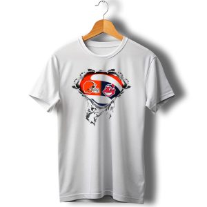Cleveland Browns Helmet And Cleveland Indians Chief Wahoo T-Shirt
