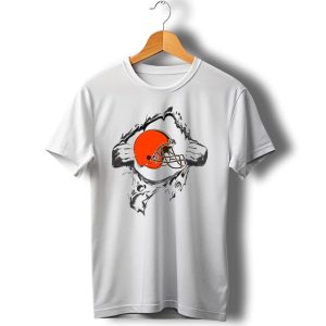 Cleveland Browns Helmet Burst Through T-Shirt