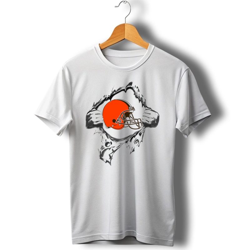 Cleveland Browns Helmet Burst Through T Shirt 1 T Shirt 1