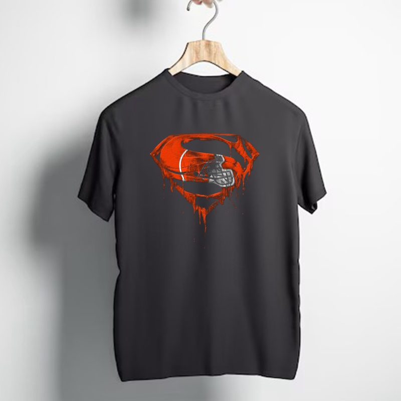 Cleveland Browns Helmet Dripping Superman Logo T Shirt 1 T Shirt 1