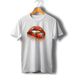 Cleveland Browns Helmet Sparkle Lips T-Shirt