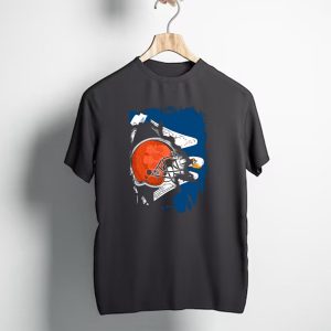 Cleveland Browns Helmet with Louisiana Eagle Motif T-Shirt