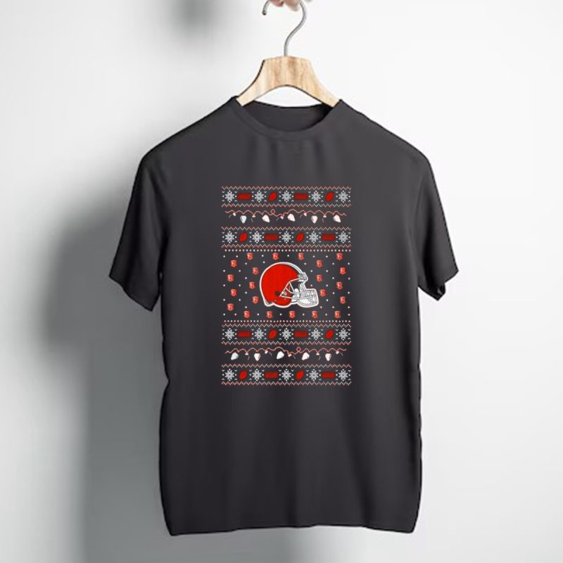 Cleveland Browns Holiday Lights Ugly Christmas T Shirt 1 T Shirt 1