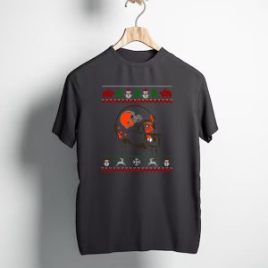 Cleveland Browns Holiday Sweater Design With Helmet And Festive Elements T-Shirt