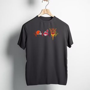 Cleveland Browns Indians Arizona State Sun Devils Heartbeat T-Shirt