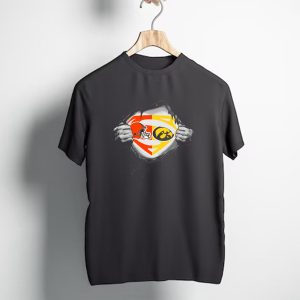Cleveland Browns Iowa Hawkeyes Superman Logo Fusion T-Shirt