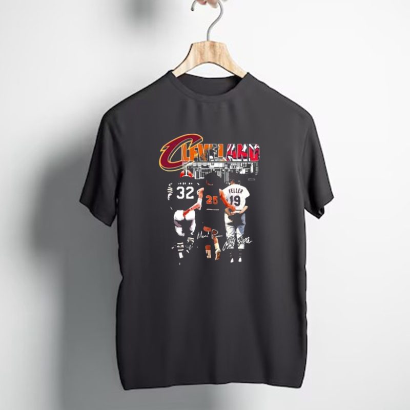 Cleveland Browns Jim Brown Cavaliers Mark Price Guardians Bob Feller Signatures T Shirt 1 T Shirt 1