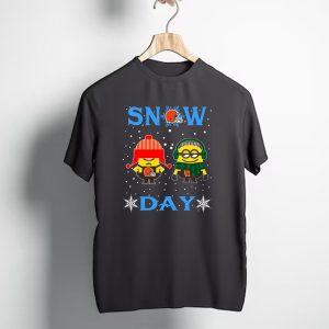 Cleveland Browns Minion Fans Snow Day Winter Scene T-Shirt