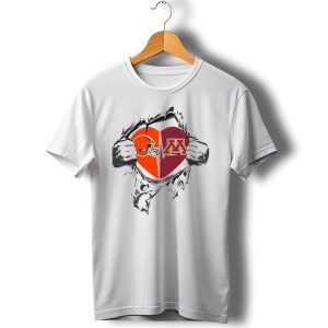 Cleveland Browns Minnesota Golden Gophers Heart Symbol Logo Fans T-Shirt