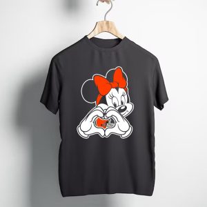 Cleveland Browns Minnie Mouse Heart Hands Football Helmet T-Shirt