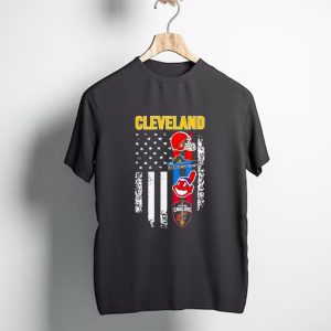 Cleveland Browns Monsters Guardians Cavaliers American Flag Sports T-Shirt