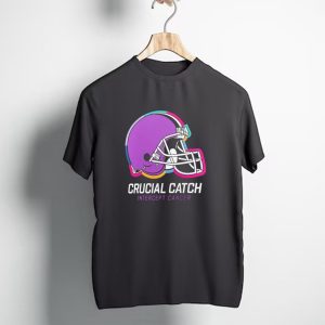 Cleveland Browns NFL Crucial Catch Intercept Cancer Helmet T-Shirt