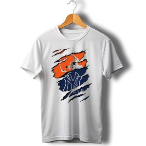 Cleveland Browns New York Yankees Football Baseball Crossover T-Shirt