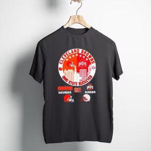 Cleveland Browns Ohio State Buckeyes Saturdays Sundays Circle City T-Shirt