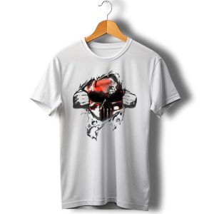 Cleveland Browns Punisher Skull Ripped T-Shirt