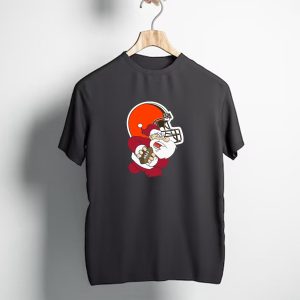 Cleveland Browns Santa Football Helmet T-Shirt
