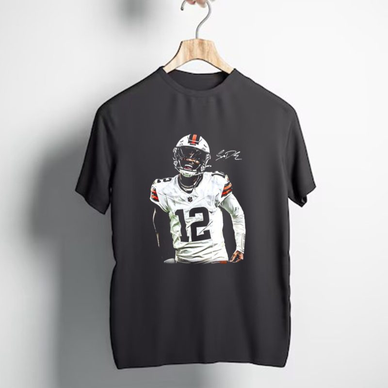 Cleveland Browns Shedeur Sanders Debut 12 Signature T Shirt 1 T Shirt 1