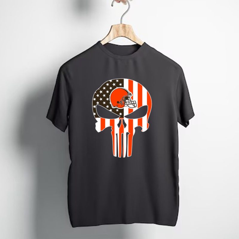 Cleveland Browns Skull American Flag Helmet T Shirt 1 T Shirt 1