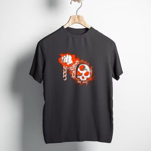 Cleveland Browns Skull Helmet Fist Chains T-Shirt