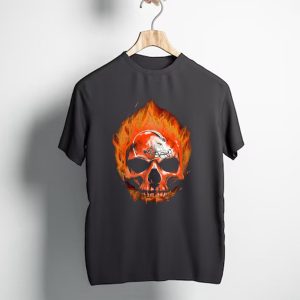 Cleveland Browns Skull In Flames 35 T-Shirt